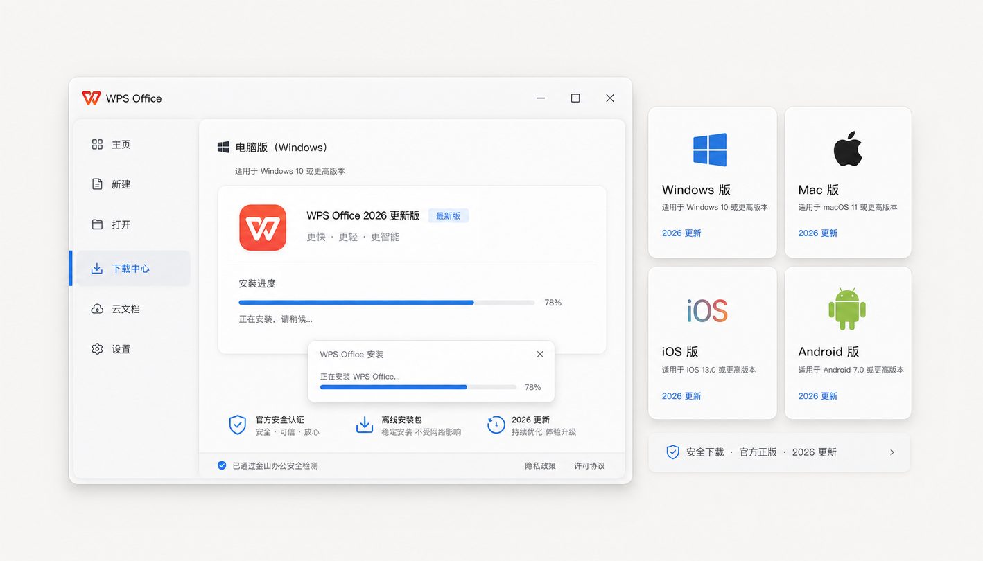 WPS Office下载中心核心界面展示